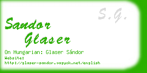 sandor glaser business card